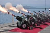 Торжественная церемония включала исполнение государственного гимна, артиллерийский салют из девяти залпов, доклады должностных лиц и торжественный выход корабля в море.