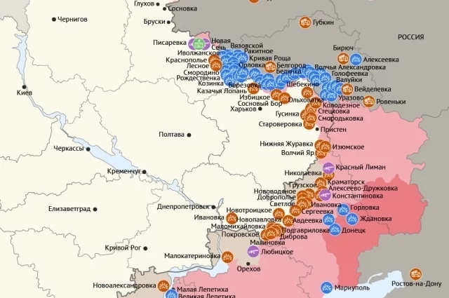 Карта боевых действий в зоне СВО на 24 июня 2026 года