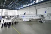 Российский ближнемагистральный пассажирский самолет «Суперджет-100» с двигателями ПД-8 в ангаре Лётно-исследовательского института имени М. М. Громова в Жуковском.