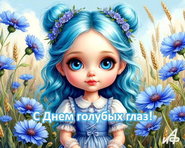День голубых глаз красивая открытка