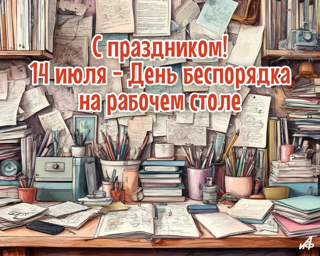 день беспорядка на рабочем столе открытка
