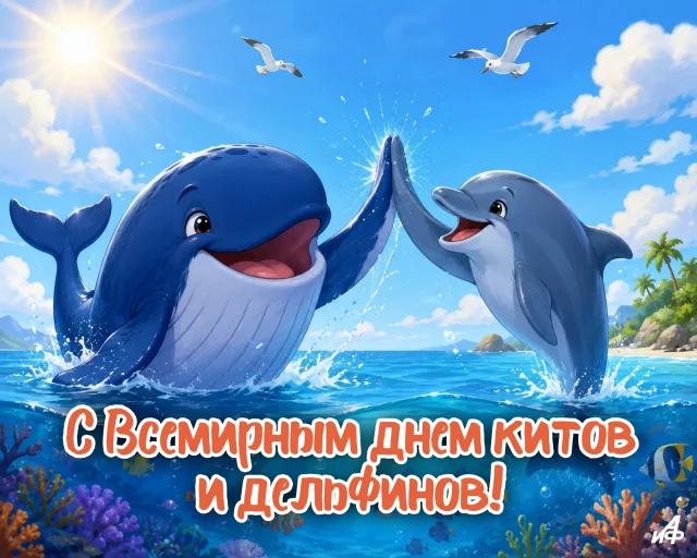 Всемирный день китов и дельфинов открытка