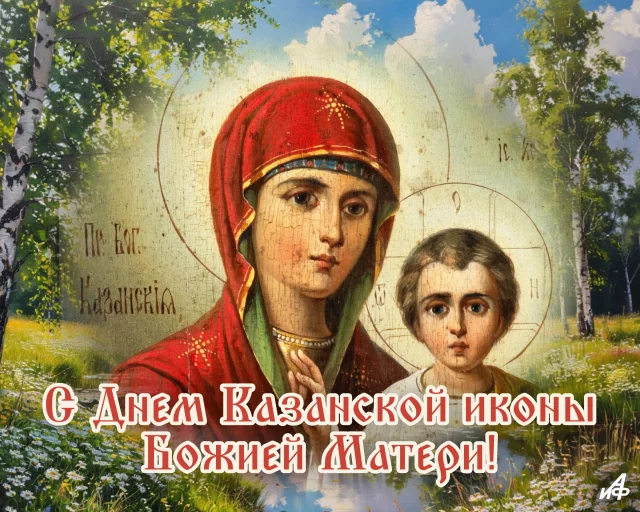 Казанская летняя открытка в честь чудесного явления Казанской иконы Божией Матери
