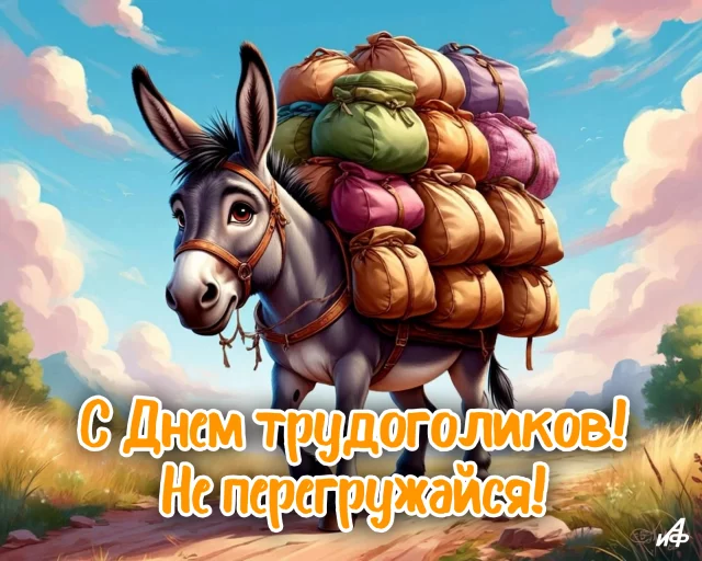открытка День трудоголиков
