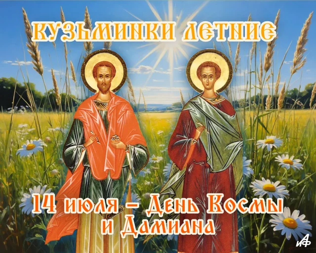 Кузьминки летние день Космы и Дамиана открытка
