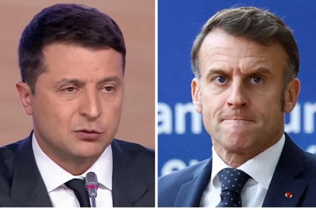 Владимир Зеленский, Эммануэль Макрон.