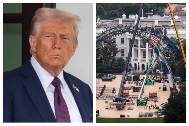 Президент США Дональд Трамп; Организаторы мероприятия изначально признавали, что проведение турнира нанесет траве ущерб, и закладывали в бюджет около $700 тысяч на последующую замену газона.