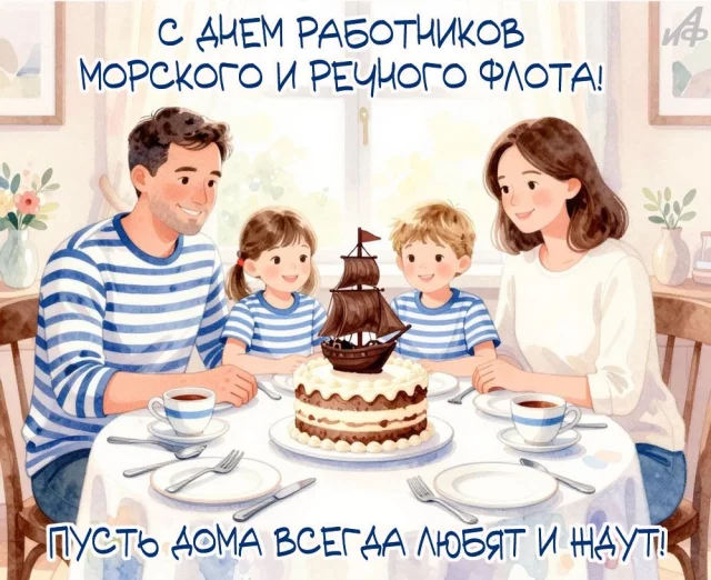 электронная открытка ко Дню работников морского и речного флота