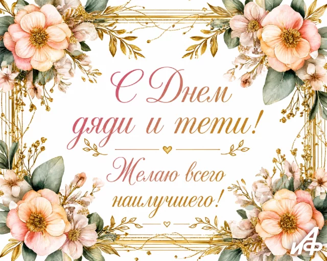 День дяди и тети открытка на семейный праздник