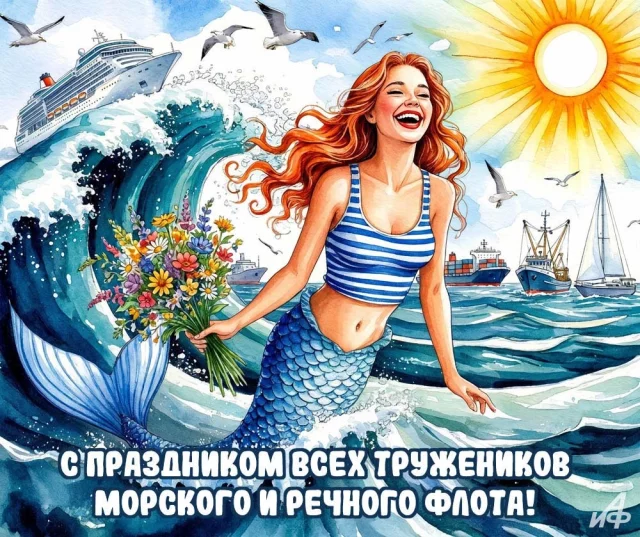 электронная открытка ко Дню работников морского и речного флота