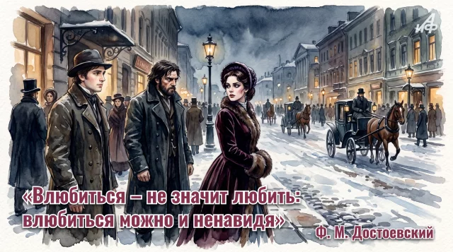 открытка с цитатой Достоевского из знаменитого романа