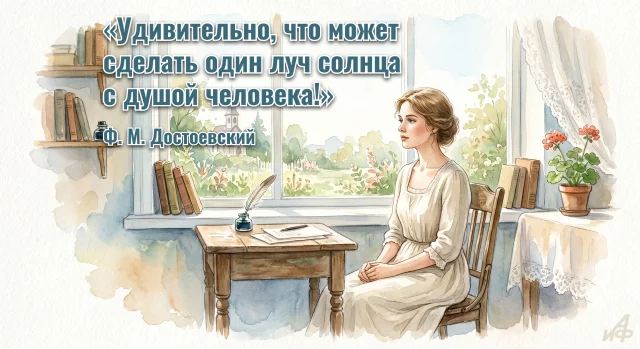 открытка с афоризмом Федора Михайловича Достоевского