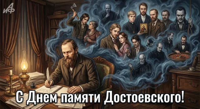 открытка с цитатой Достоевского из знаменитого романа