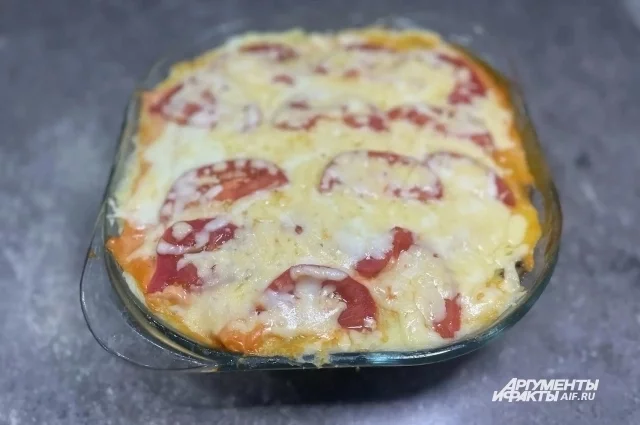 Запеканка получается очень сытной и нежной