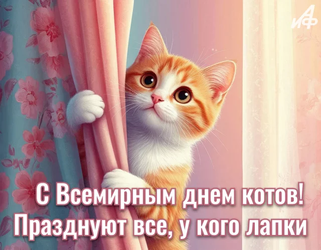 С Днем котов всех у кого лапки открытка
