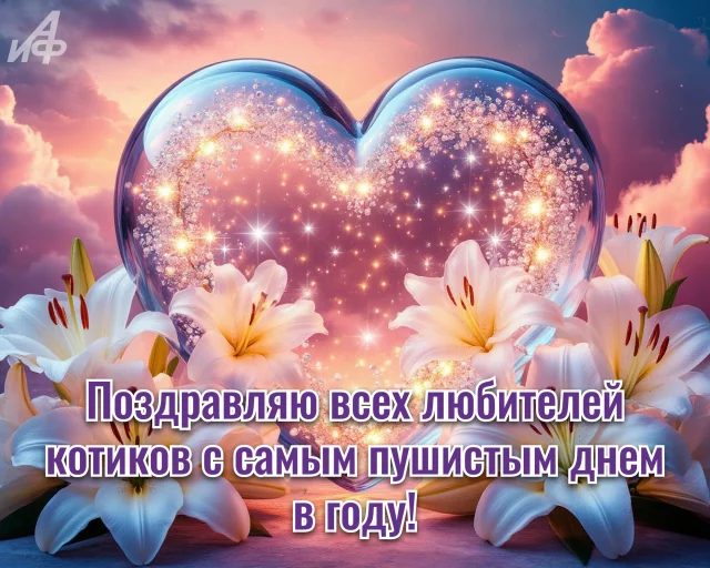 Открытка с милым котом на День кошек