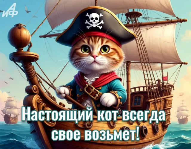 Открытка с юмором про кота и статус для блога