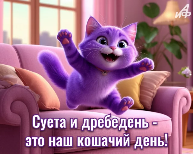 Картинка с юмором про кота и суету