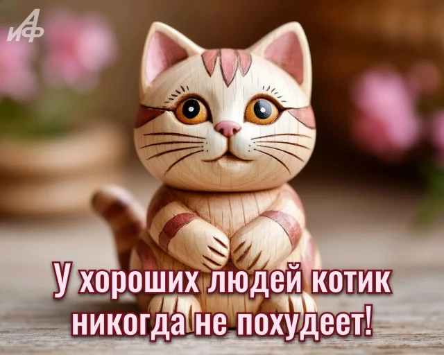 Пушистый кот и мудрая мысль о жизни и счастье