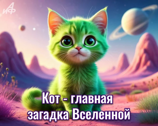 Прикольный статус про кота на открытке для соцсетей