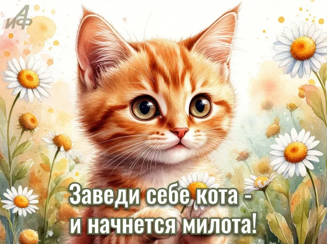Картинка с котом и мудрым правилом жизни