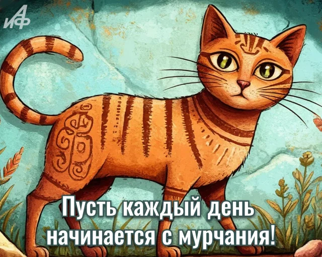 Правила жизни на открытке с котиком