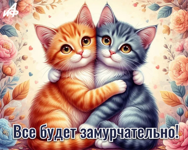Открытка для любителей котиков с добрыми пожеланиями