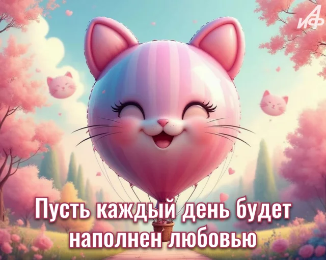 Добрая открытка с кошкой для близких и друзей