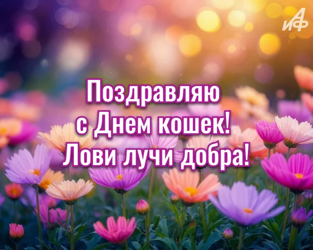С Днем кошек открытка с пожеланием