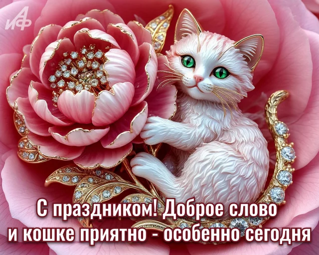 С Днем кошек открытка с пожеланием
