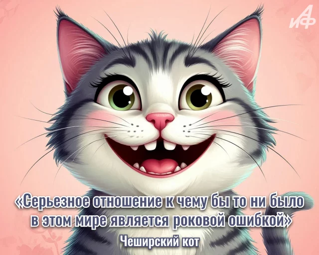 Красивая картинка с котом и цитатой известного писателя