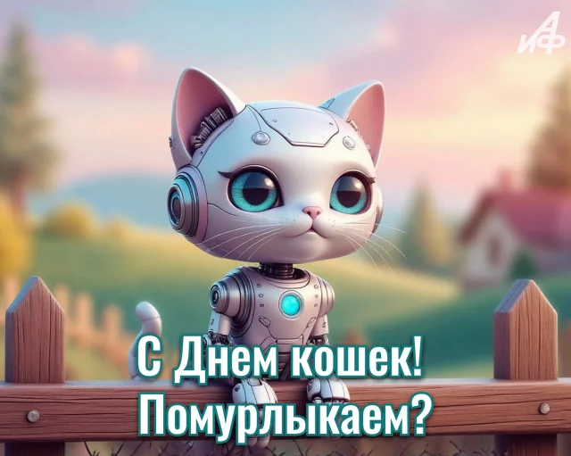 Открытка с поздравлением с Днем кошек