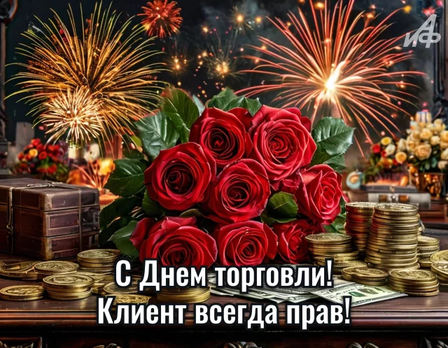 открытка ко Дню работников торговли для мессенджеров и соцсетей