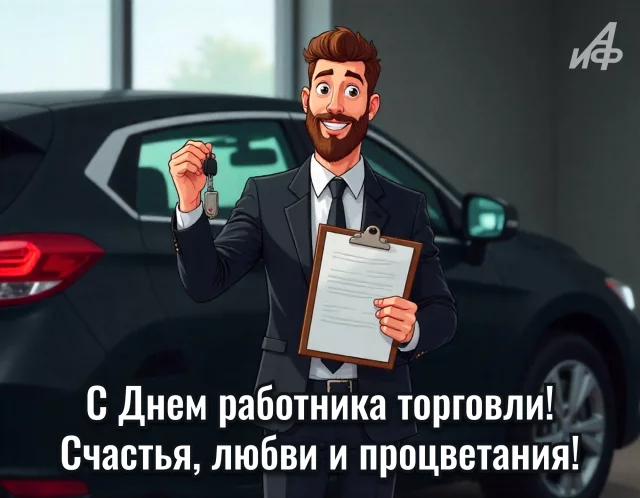 праздничная открытка сотрудникам торгового центра
