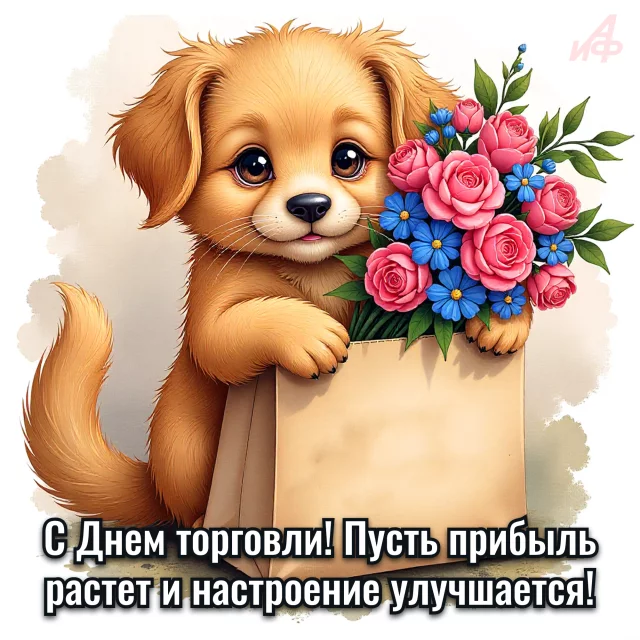 открытка ко Дню работников торговли для мессенджеров и соцсетей
