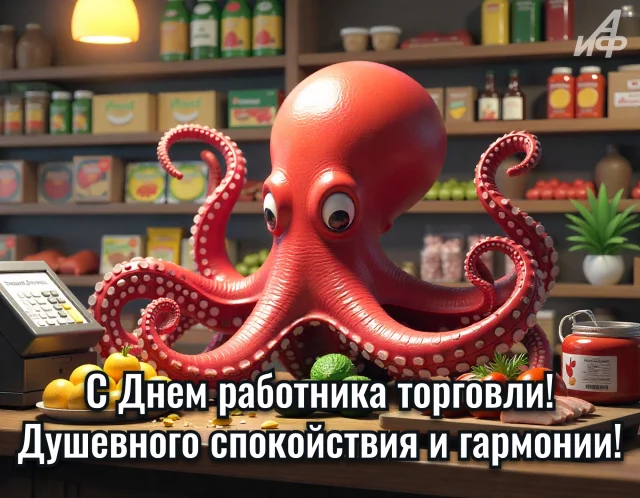 открытка с Днем работников торговли для продавца и кассира