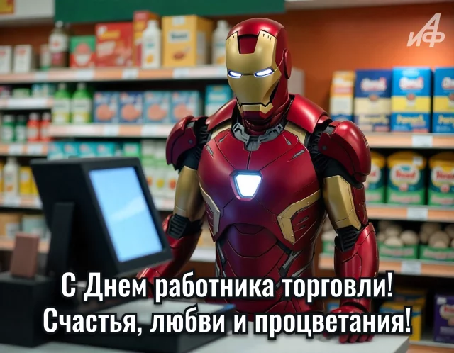 современная открытка с Днем работников торговли 2026