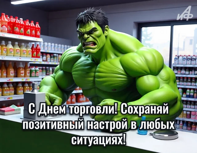 современная открытка с Днем работников торговли 2026