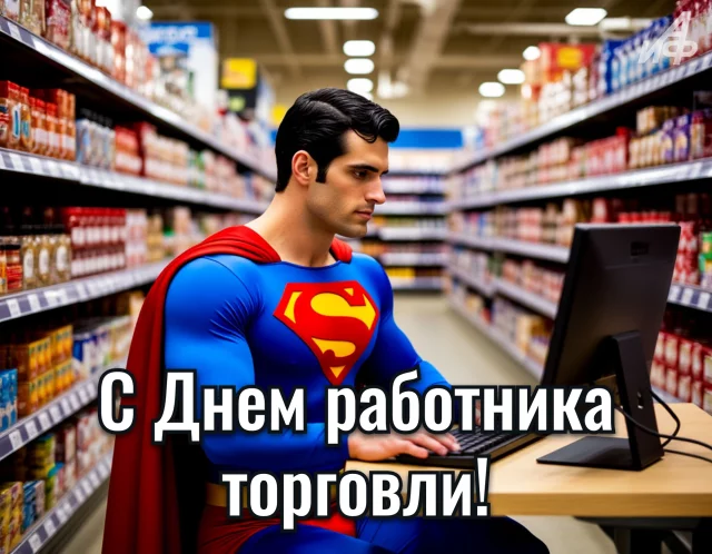 открытка с Днем работников торговли России красивая