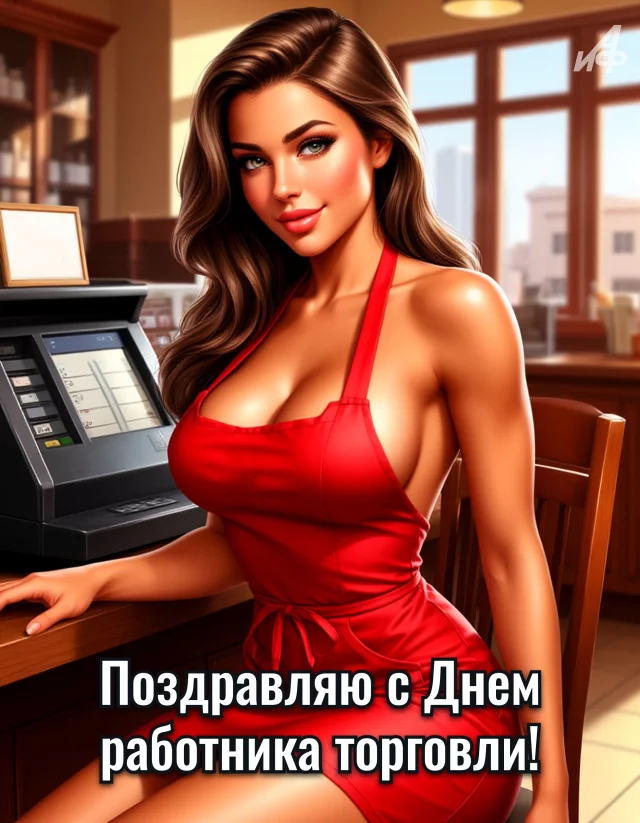открытка с Днем работников торговли России красивая