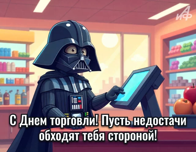 современная открытка с Днем работников торговли 2026