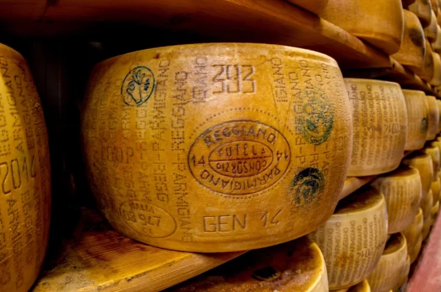 Процесс созревания Parmigiano Reggiano, который длится от 12 до 36 месяцев и более, требует строгого соблюдения климатических условий в хранилищах.