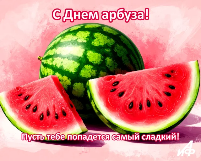 с днем арбуза открытка