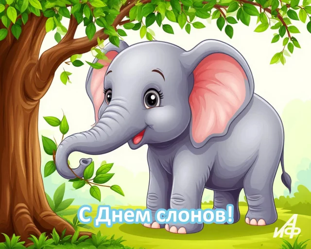 открытка с днем слонов