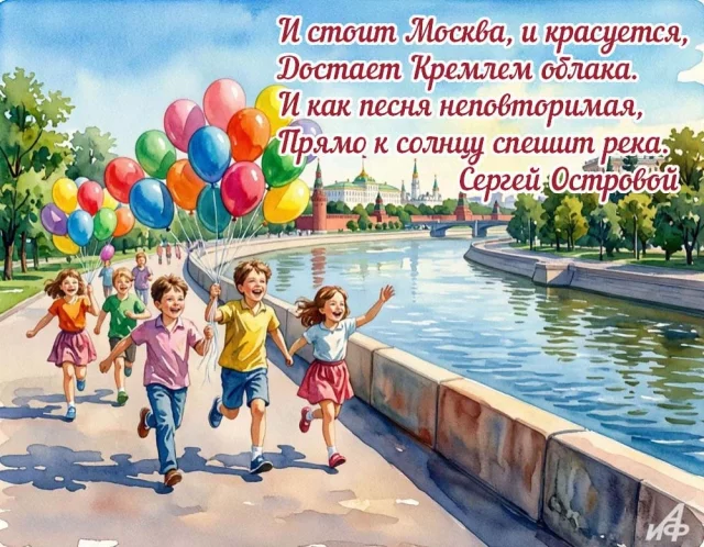 поздравительная открытка с Днем Москвы-реки