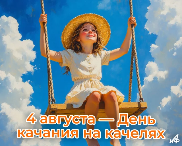 день качания на качелях 4 августа открытка