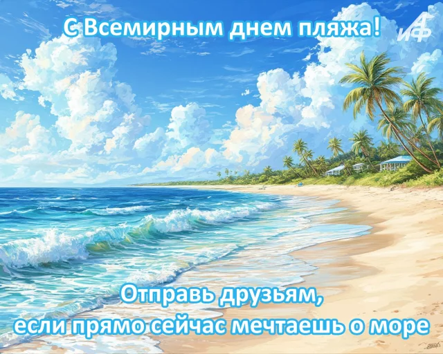 открытка с всемирным днем пляжа