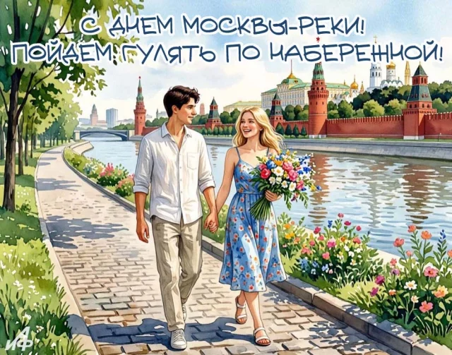 красивое поздравление с Днем Москвы-реки для чата и мессенджера