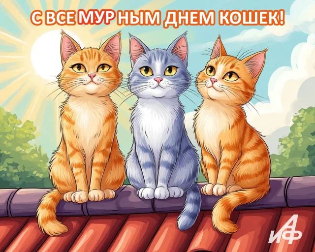 всемирный день кошек открытка