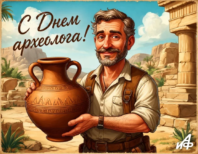 открытка с днем археолога